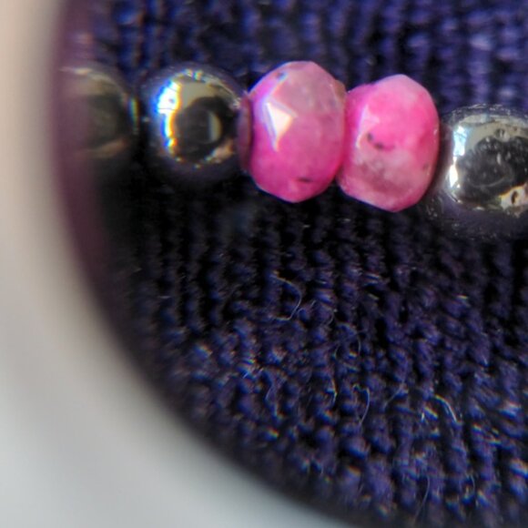 925 Sterling Silver Bracelet With Natural Earth Mined Rubies And Pearls - Picture 4 of 12